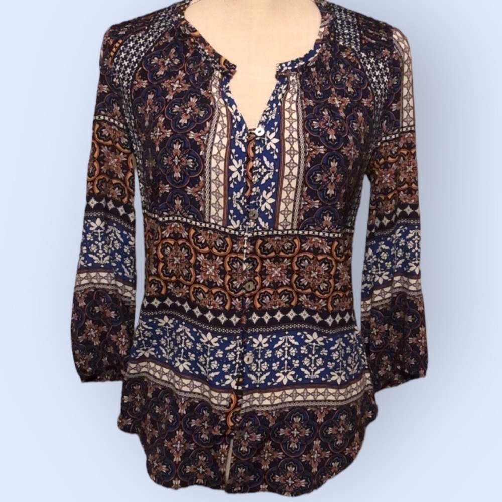 Pale Sky peasant style blouse , xs